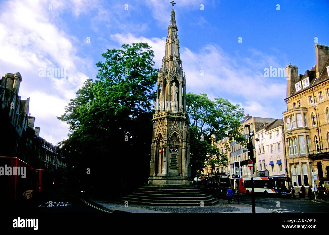 The Martyr's Memorial, Oxford, England, commemorating the deaths of Nicholas Ridley, Hugh Latimer and Thomas Cranmer in 1555 Stock Photo