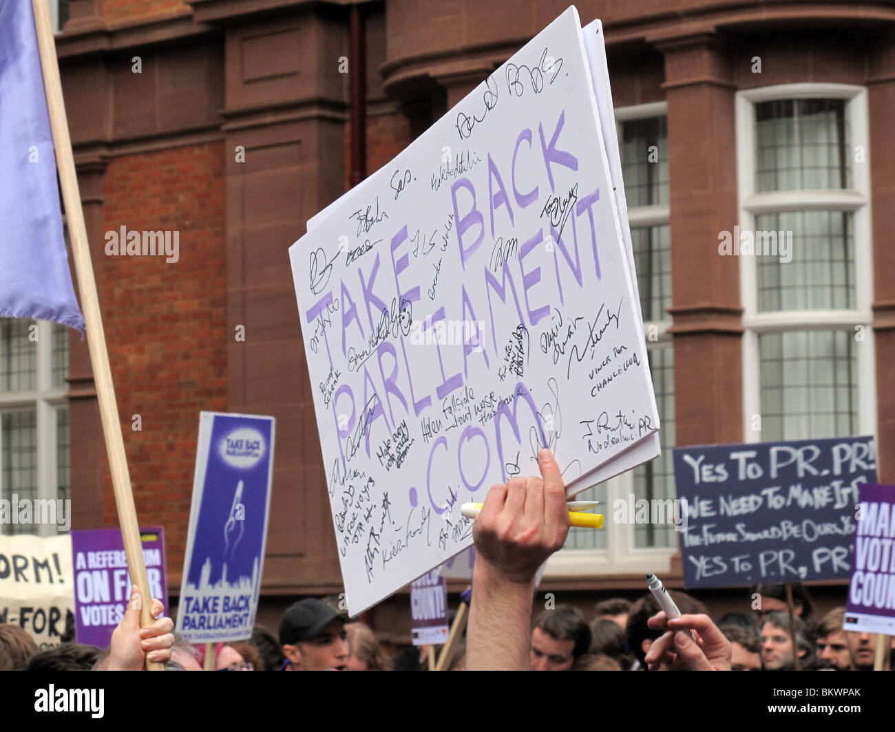 Take Back Parliament Protest Lib Dems Federal Executive Committee Stock Photo