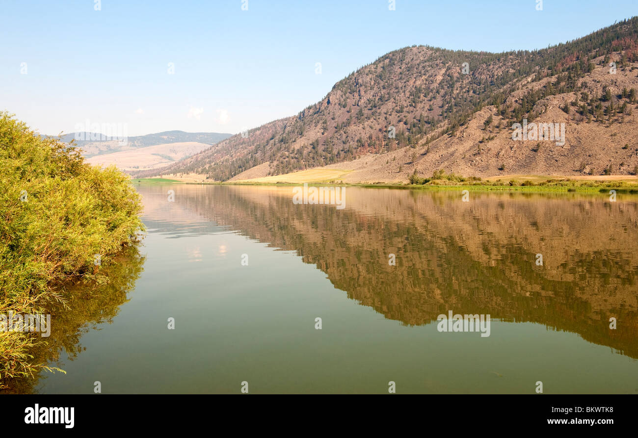 View of Nicola Lake from a rest area on Highway 5A, near Quilchena, BC
