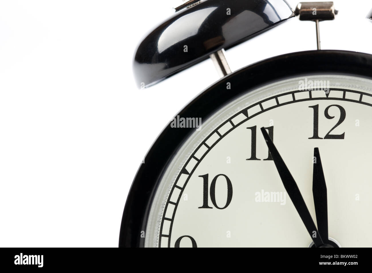 detail of alarm clock on white background Stock Photo Alamy