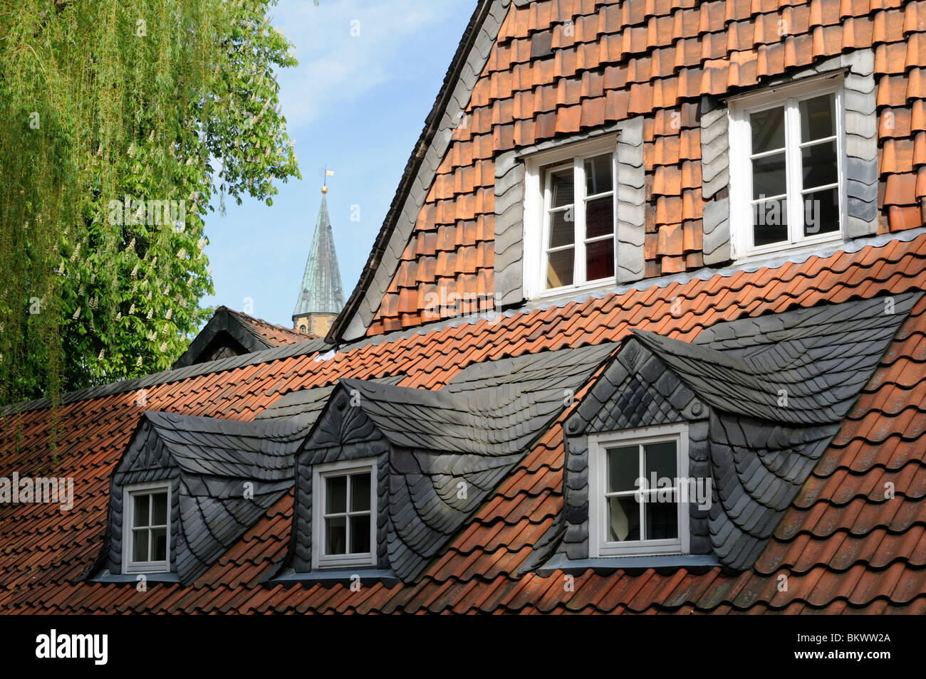 Typischer Baustil eines Hauses in Goslar, Deutschland. - Typical architectural style of the house in Goslar, Germany. Stock Photo