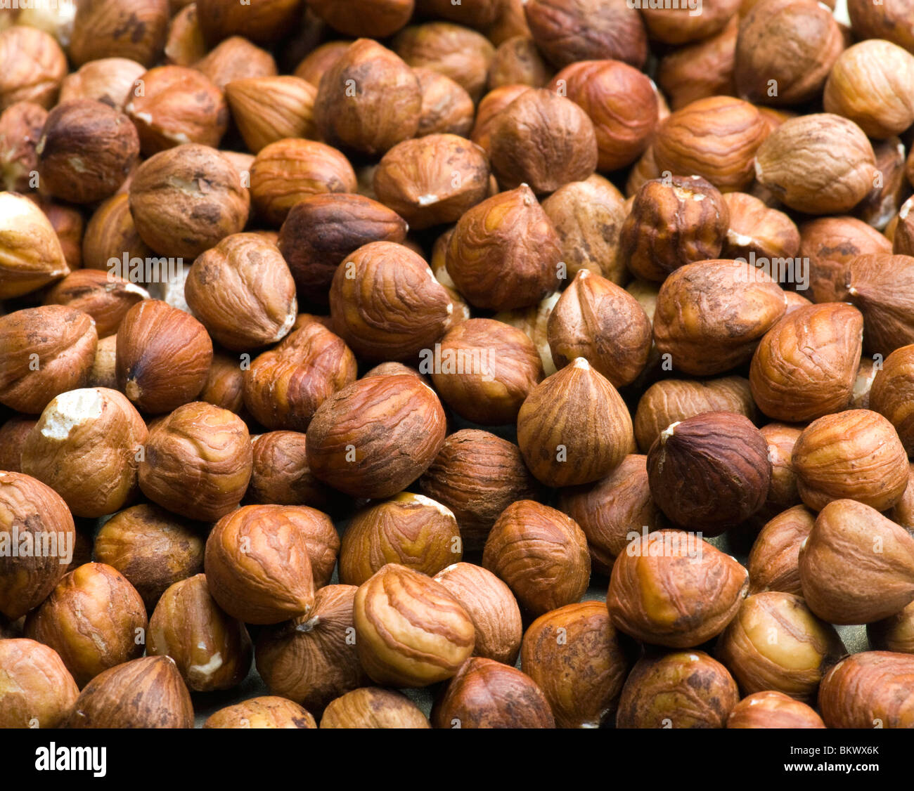 Close-up Of Hazelnuts Stock Photo