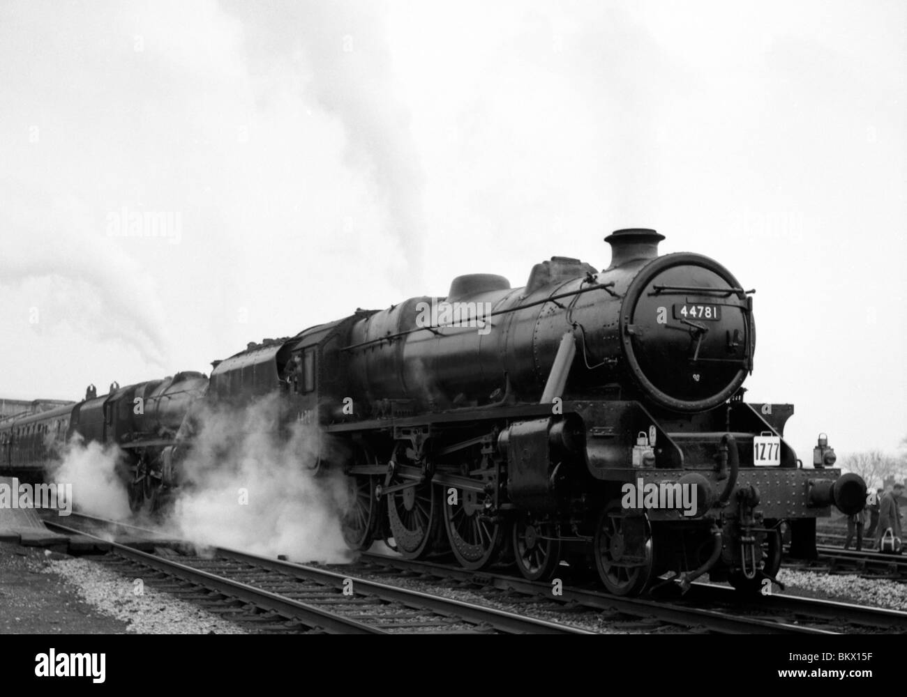 number 44781 black 5 class engine train to rear unknown on special excursion in the last days of steam on british rail Stock Photo