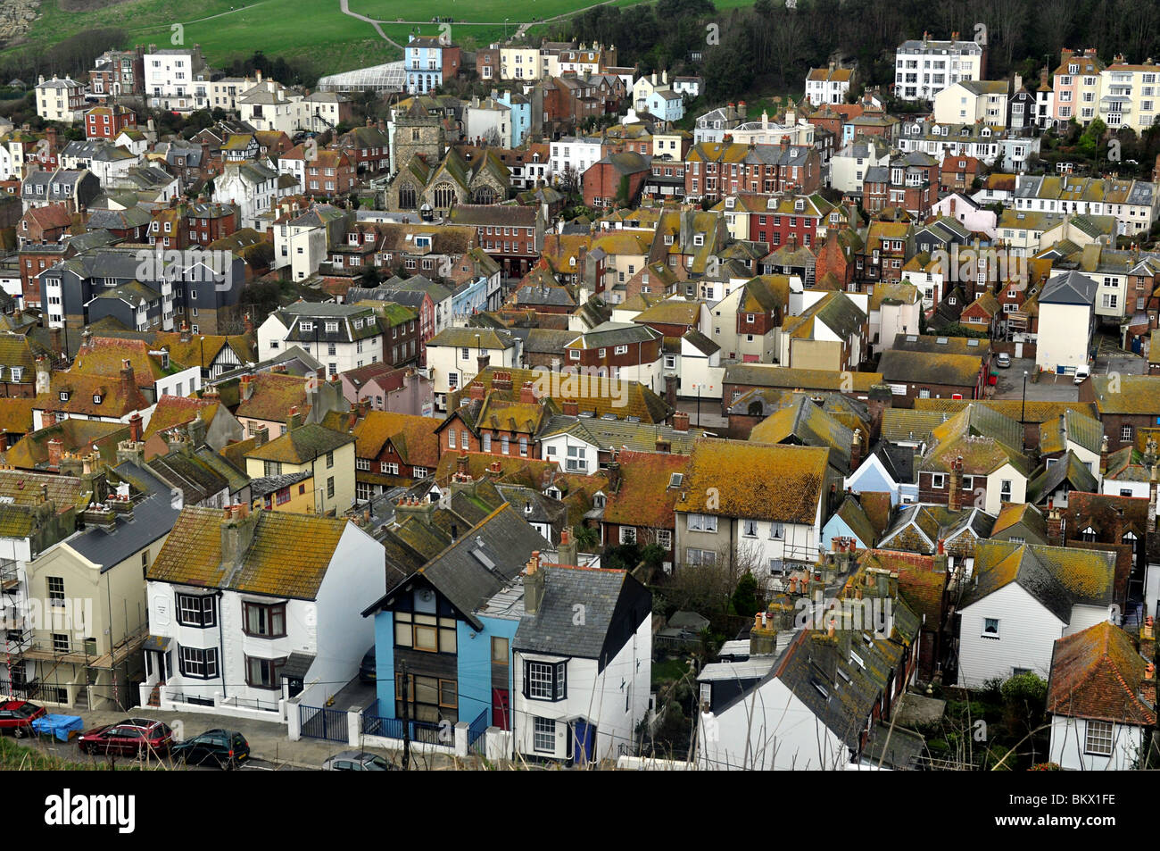 Town birds eye view hi-res stock photography and images - Alamy