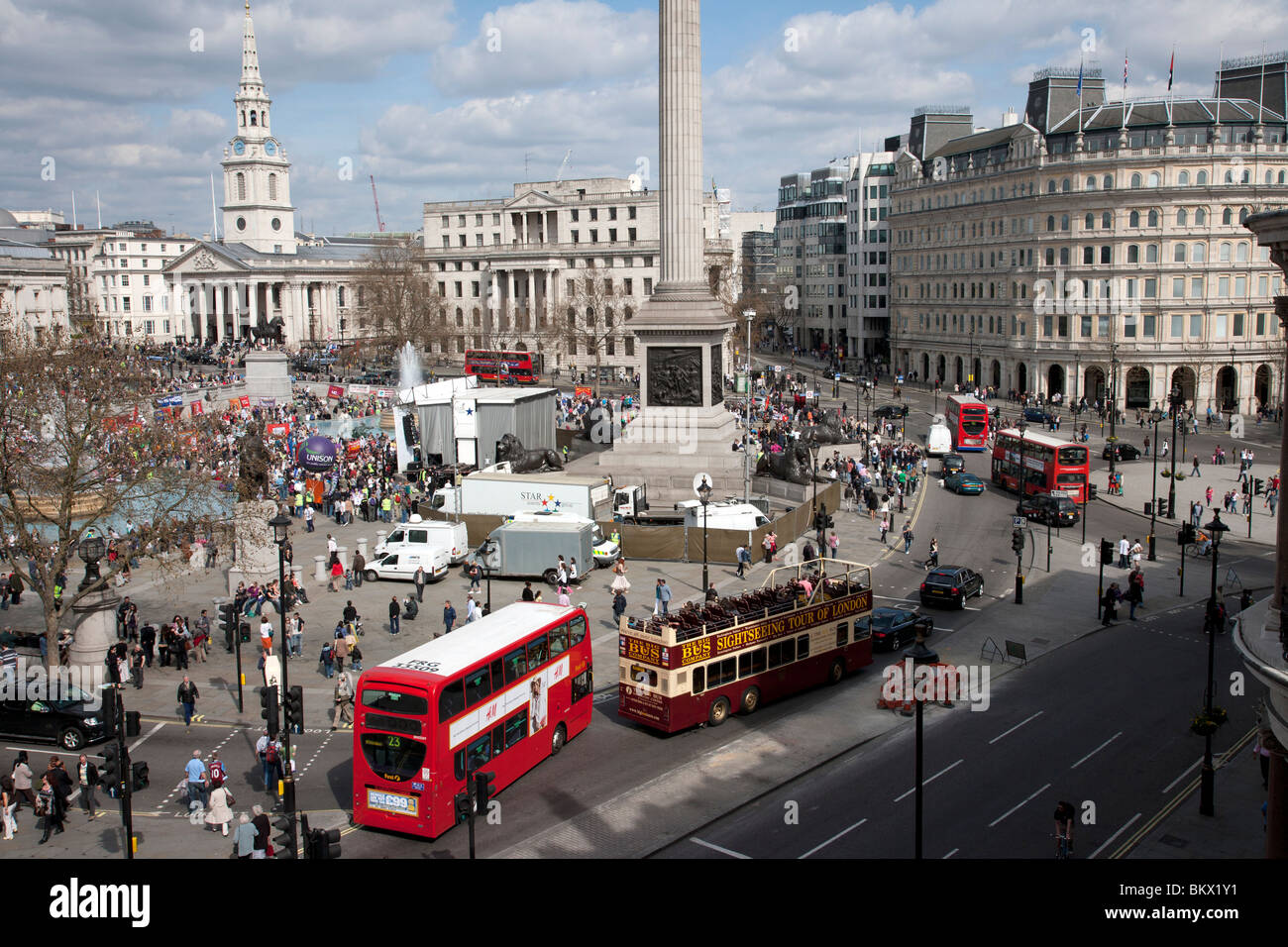 Trafalgar Square London, UK Stock Photo