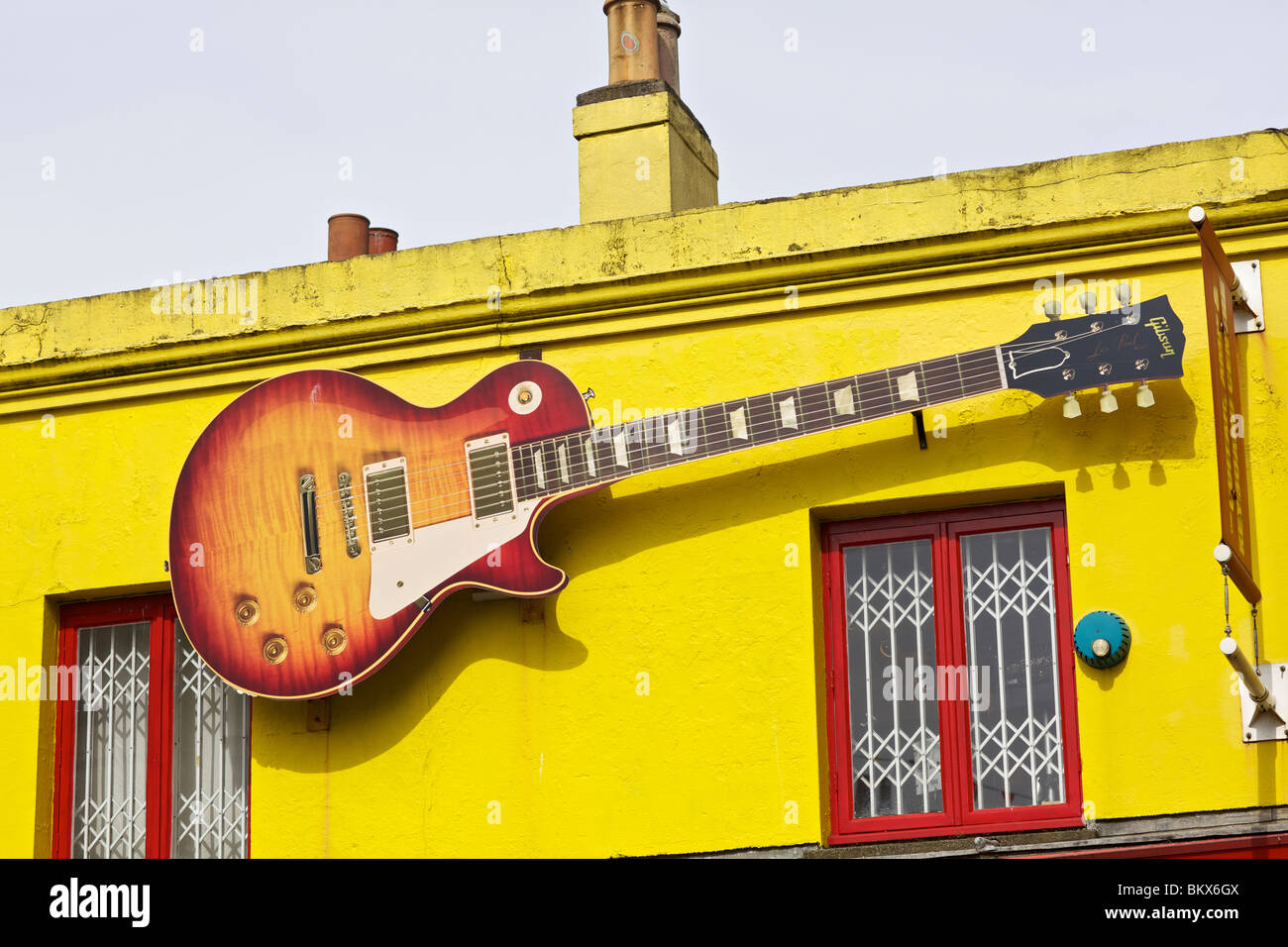 Colourful guitar shop in Brighton England Stock Photo Alamy