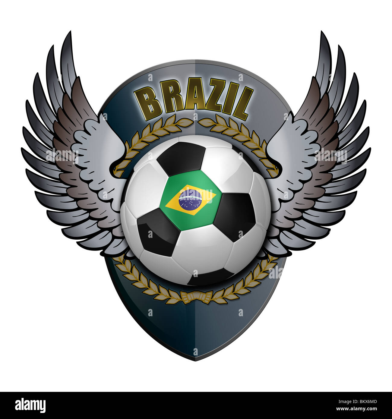 Brazilian soccer ball with crest Stock Photo