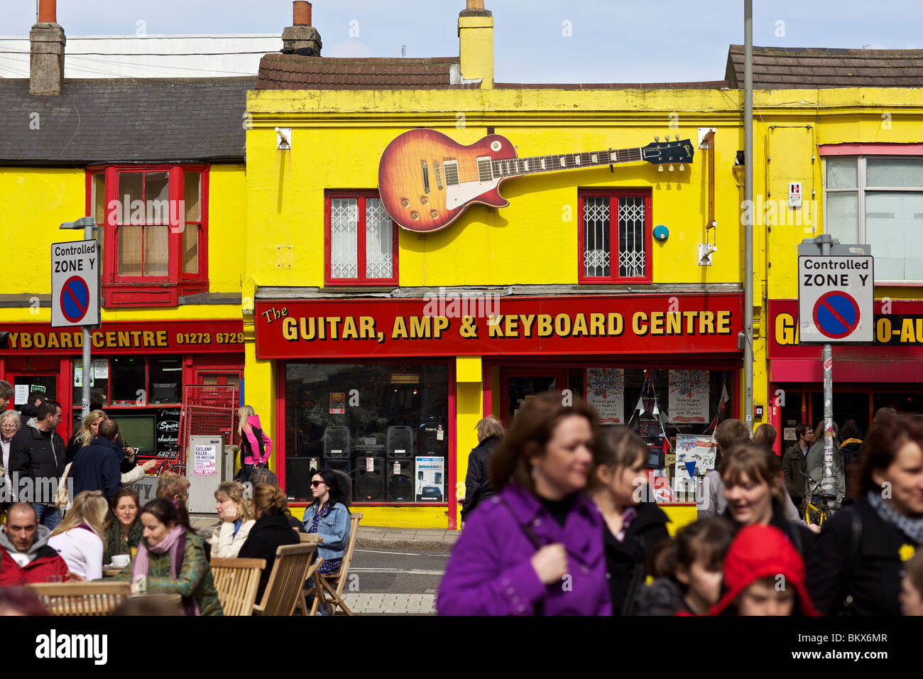 Colourful guitar shop in Brighton England Stock Photo - Alamy