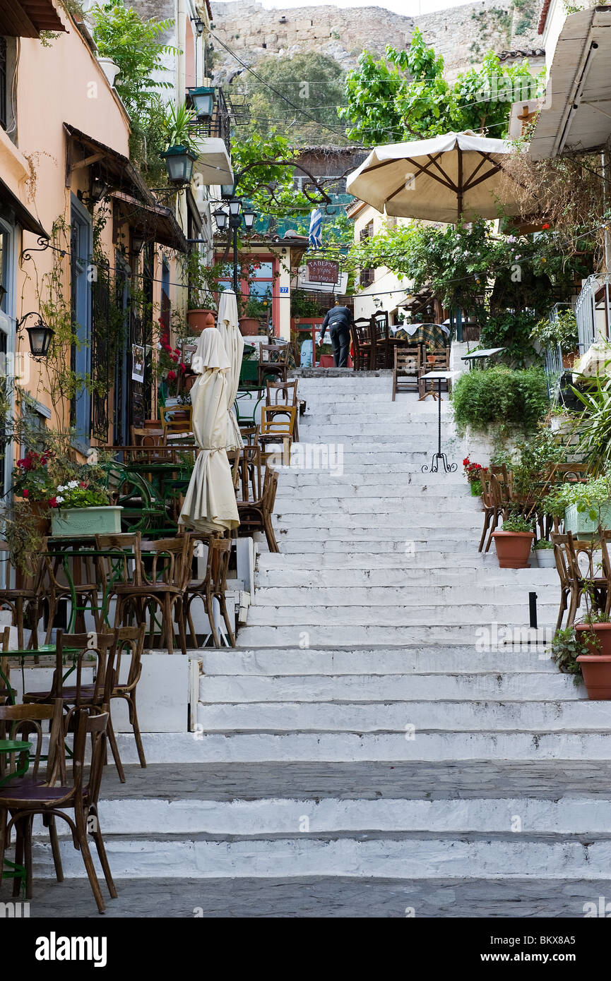 Anafiotika Quarter, Plaka, Athens, Greece Stock Photo