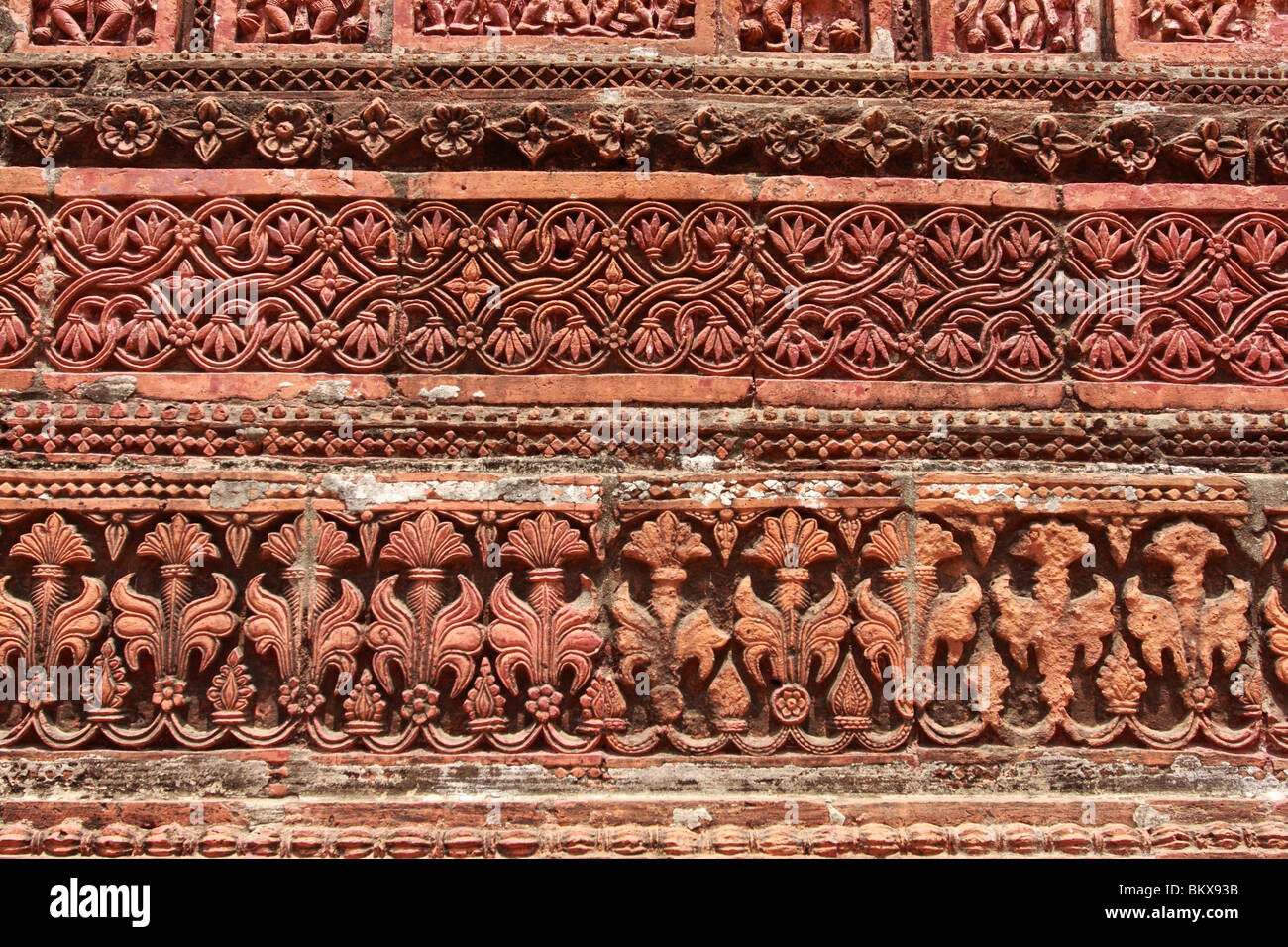 Detail on Pancharatna Govinda Temple, Puthia, Bangladesh Stock Photo