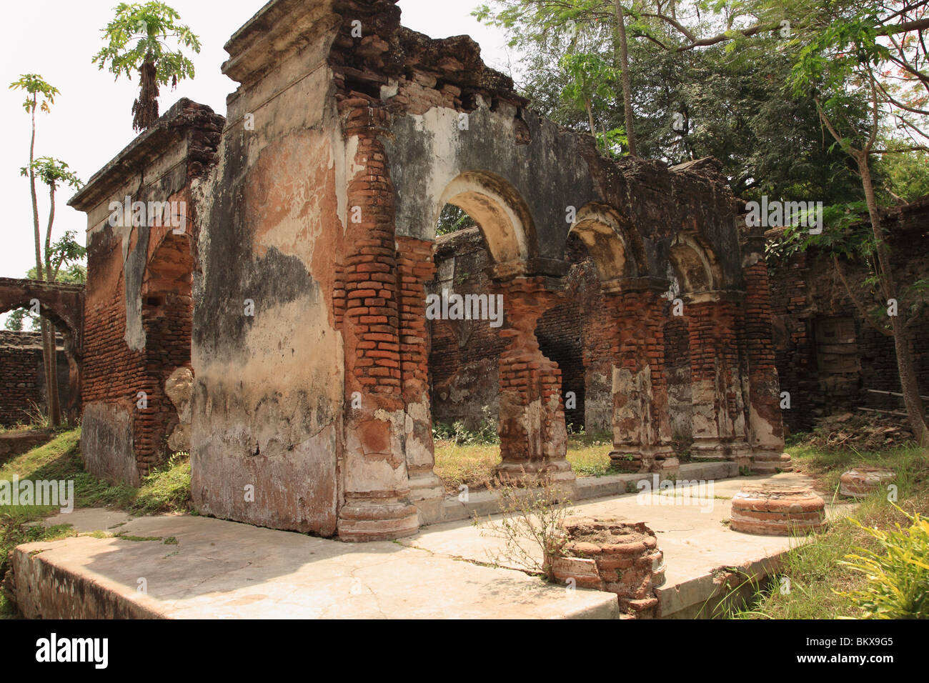 Ruins at the Puthia Temple Complex, Bangladesh Stock Photo