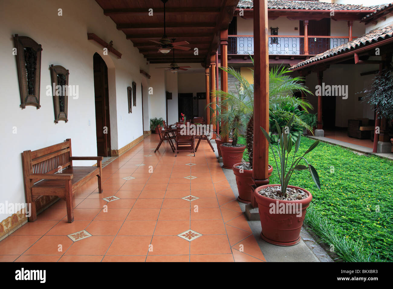Hotel Plaza Colon, Granada, Nicaragua, Central America Stock Photo