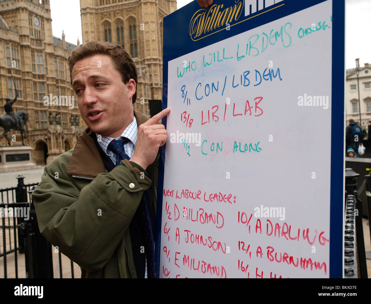 Bookmaker William Hill gives odds on who will form the new government and who will be the new Prime Minister outside parliament. Stock Photo