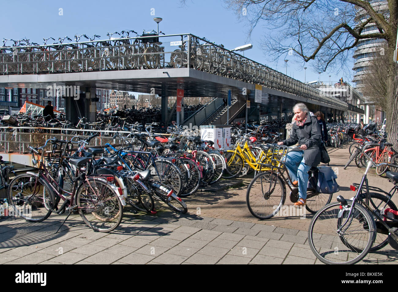 Bicycle Parking Amsterdam Netherlands High Resolution Stock Photography