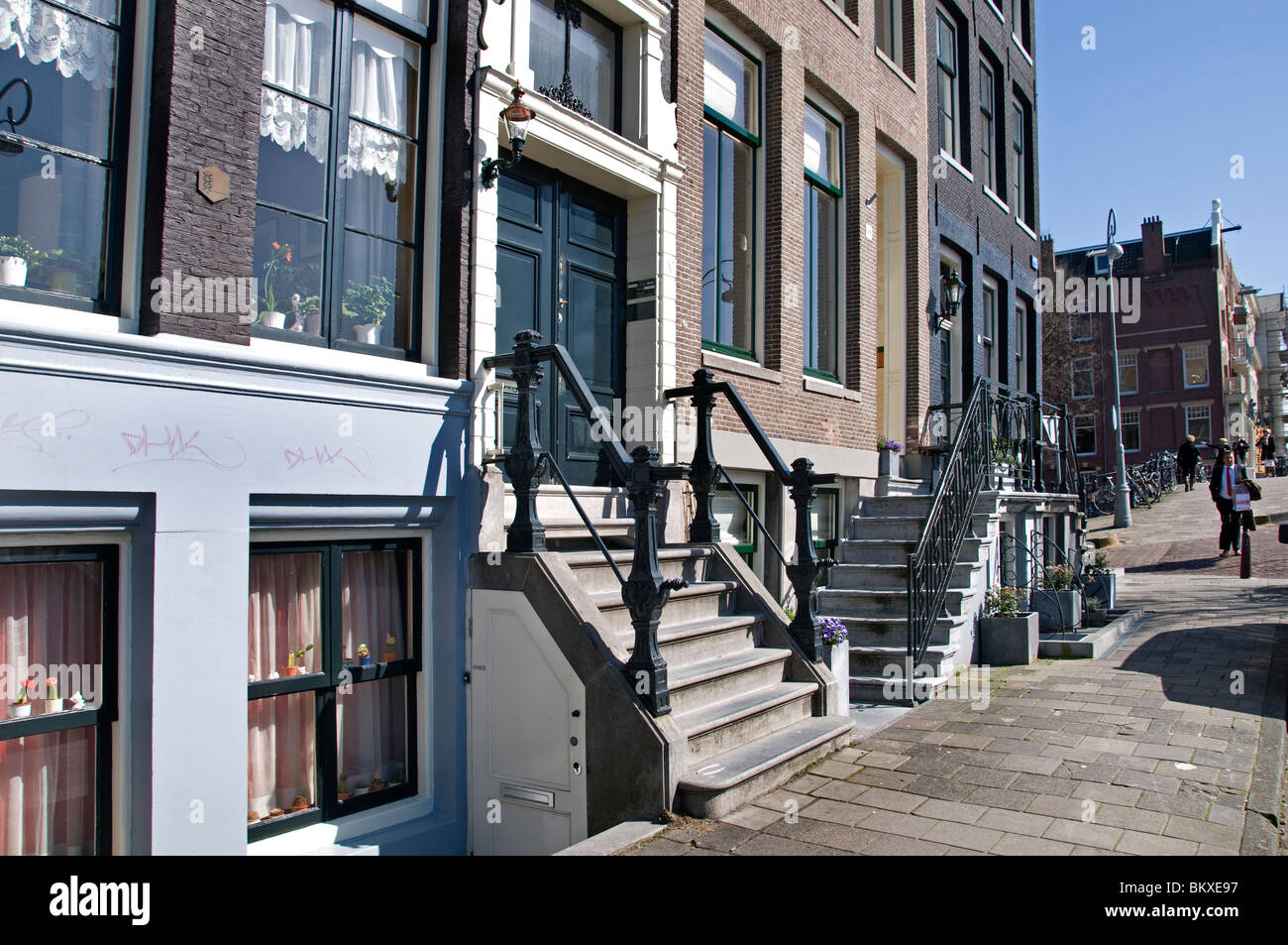 Amsterdam Canal House Stair Netherlands Stock Photo