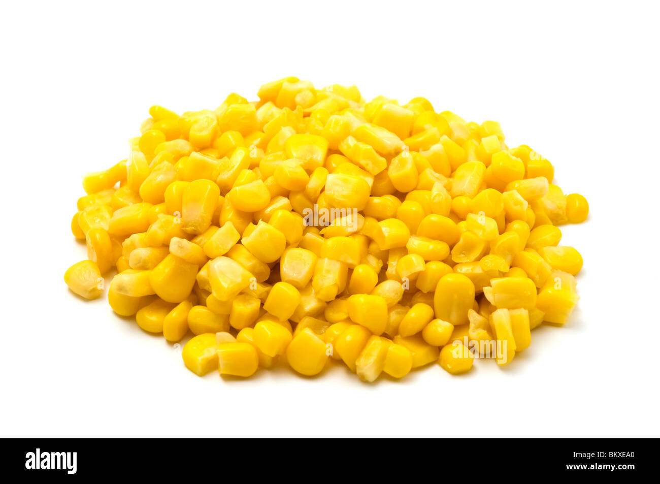 Fresh maize kernels on a white background Stock Photo