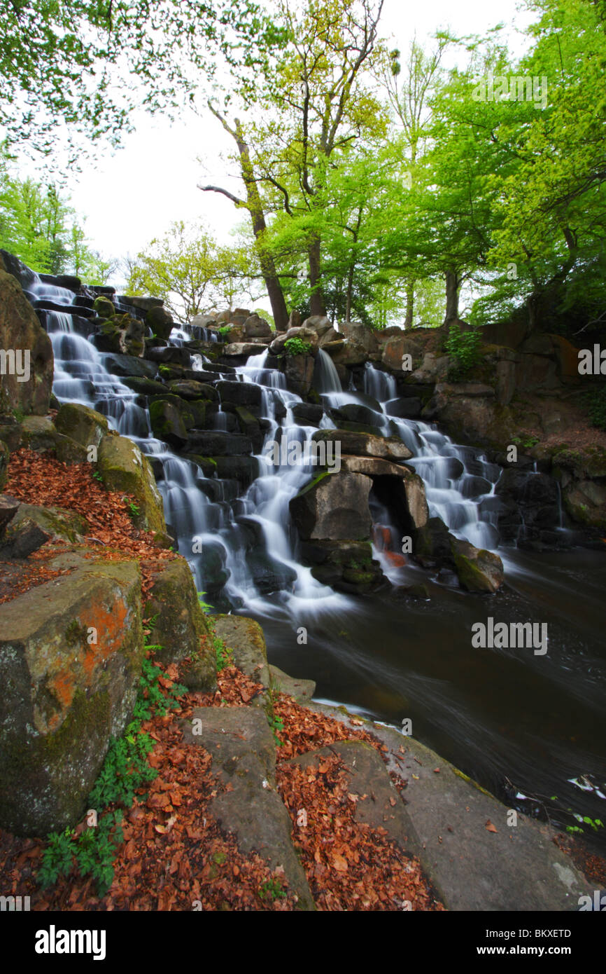 The Cascades at Virginia Water, part of the Royal Landscape, Windsor Great Park, Surrey, United Kingdom Stock Photo