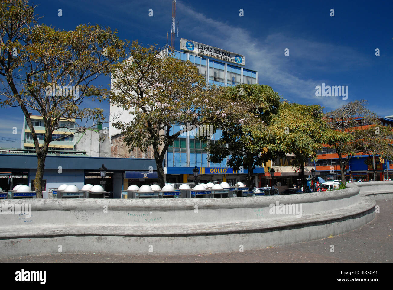 Curved Concrete Bench In Central Park San Jose Costa Rica