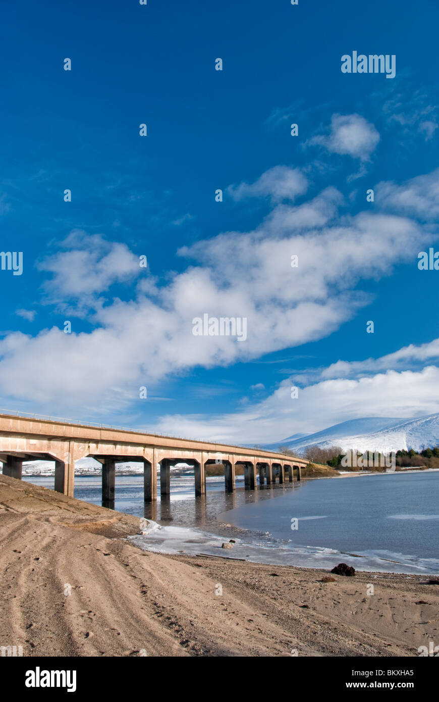 Road Bridge Across the Ice Covered Poulaphouca Reservoir in County Wicklow Stock Photo Alamy