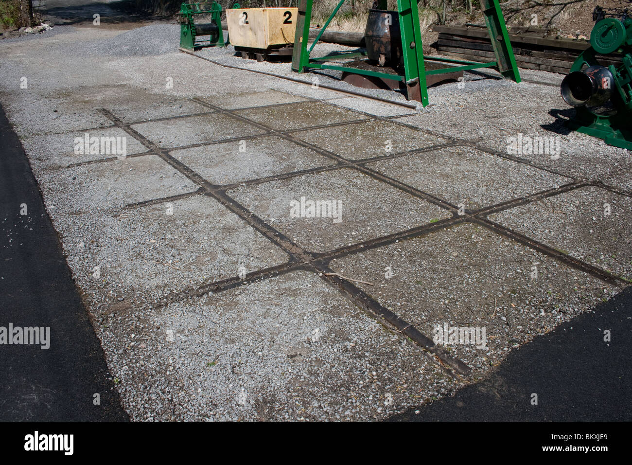 Miners tram rails Stock Photo