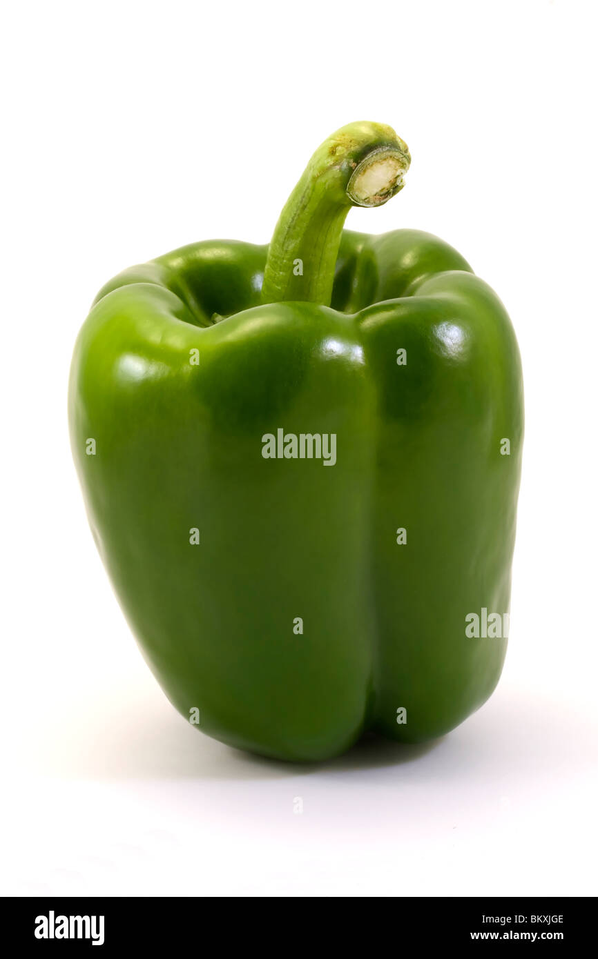 green pepper isolated on a white background Stock Photo - Alamy