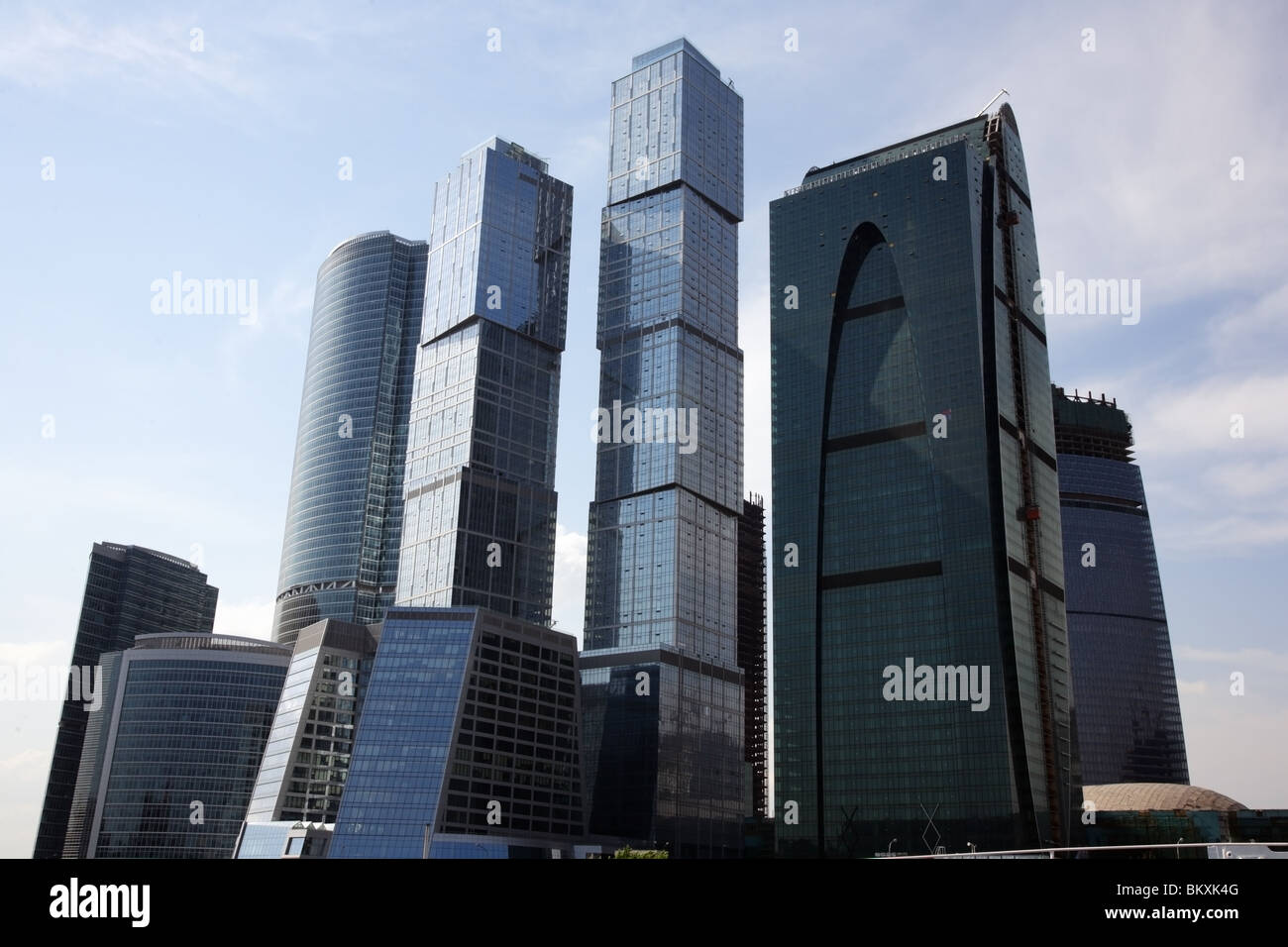 Downtown. Modern corporate Skyscrapers. Architectural background. Stock Photo