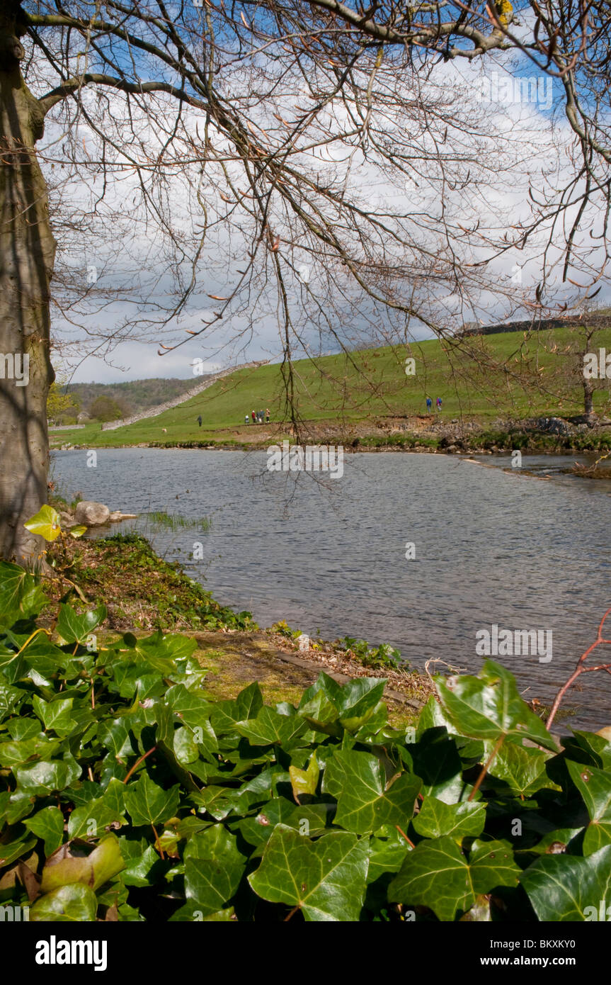 Near the village of Grassington in the Yorkshire Dales and Linton Falls Stock Photo