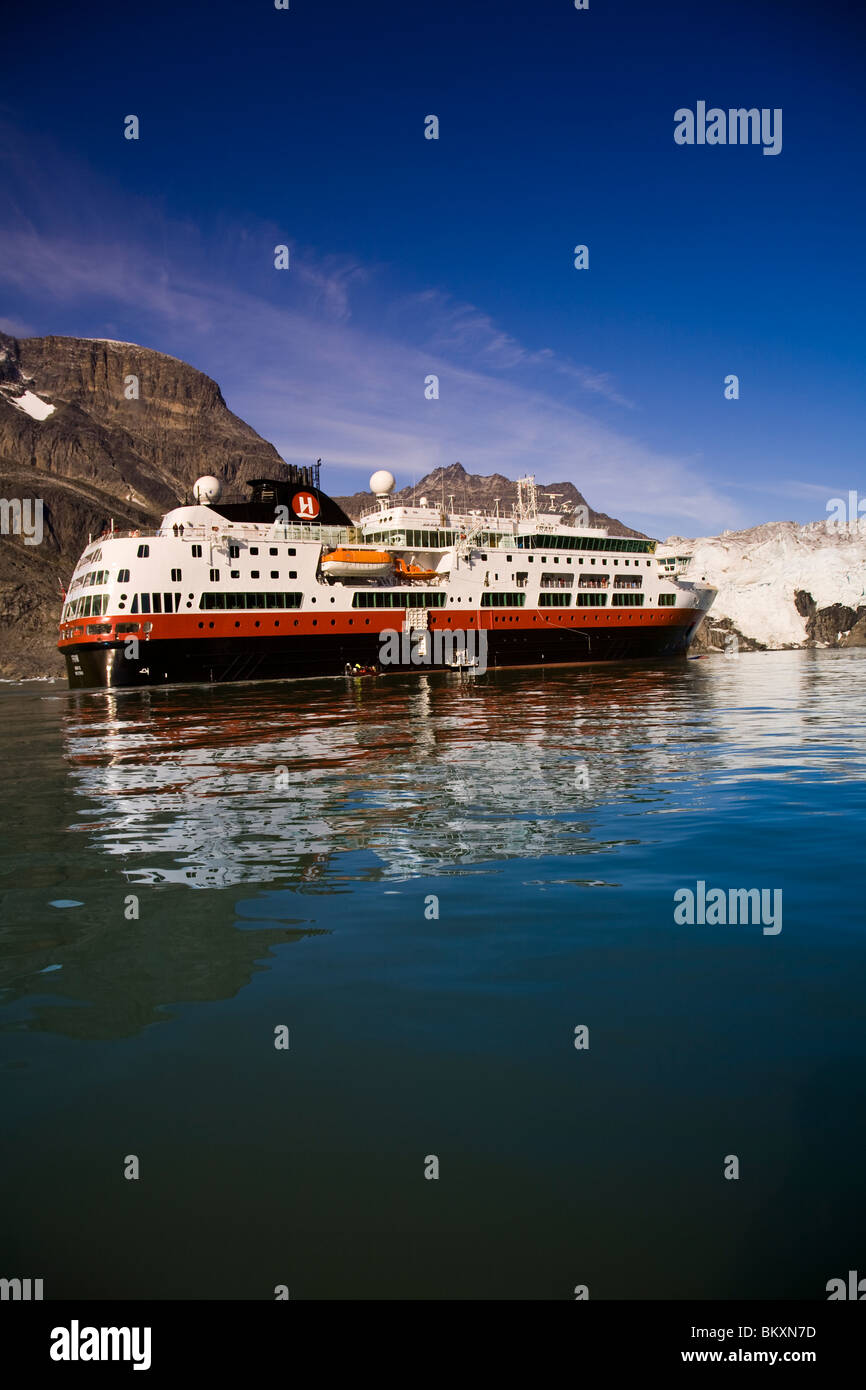 The new 2007 Norwegian-flagged expedition vessel MS FRAM cruises in both the Arctic and Antarctic regions Stock Photo