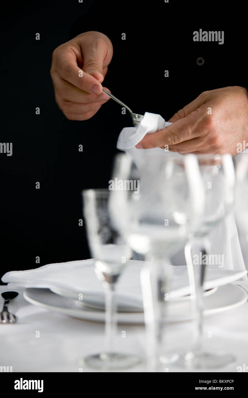 Polishing cutlery hires stock photography and images Alamy