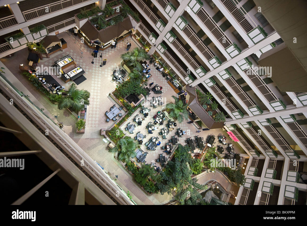 Courtyard of Embassy Suites Hotel, seen from ninth floor. South Lake Tahoe,  California, USA Stock Photo - Alamy