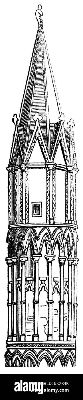 Early English Turret, Lincoln. Stock Photo