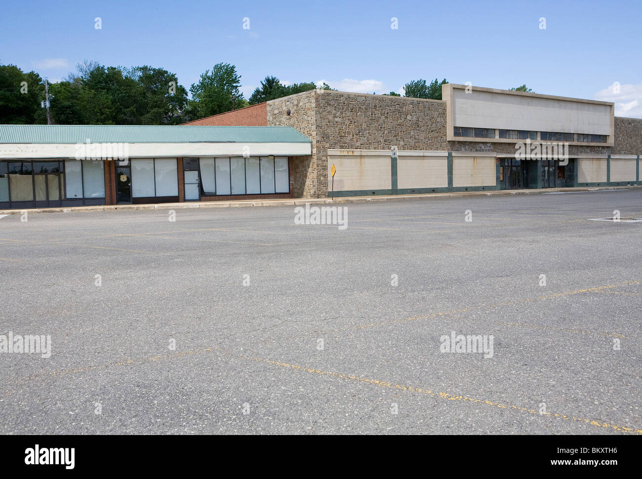 An empty retail shopping center.  Stock Photo