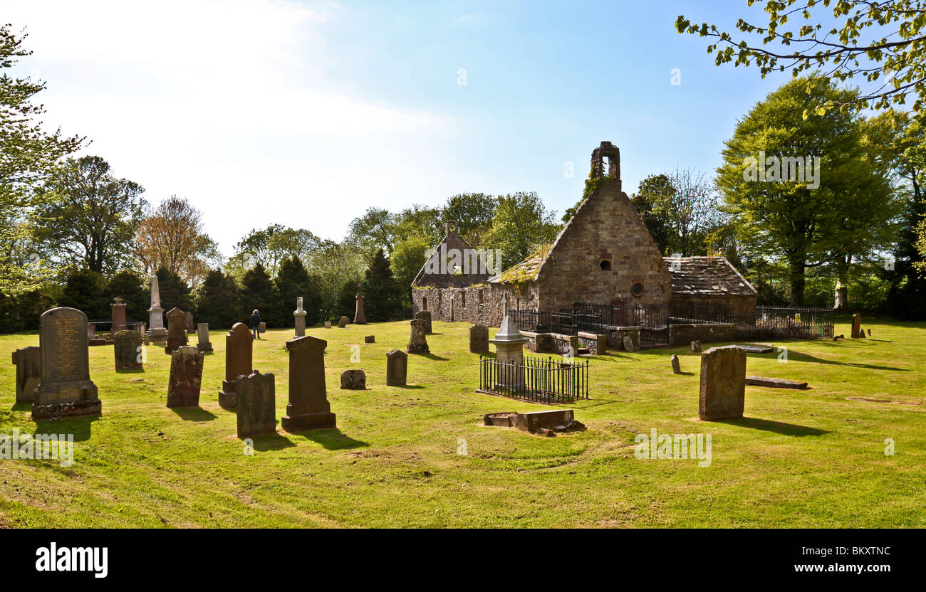 The ruined 13th century church and historic graveyard at Old Dailly, South Ayrshire, Scotland