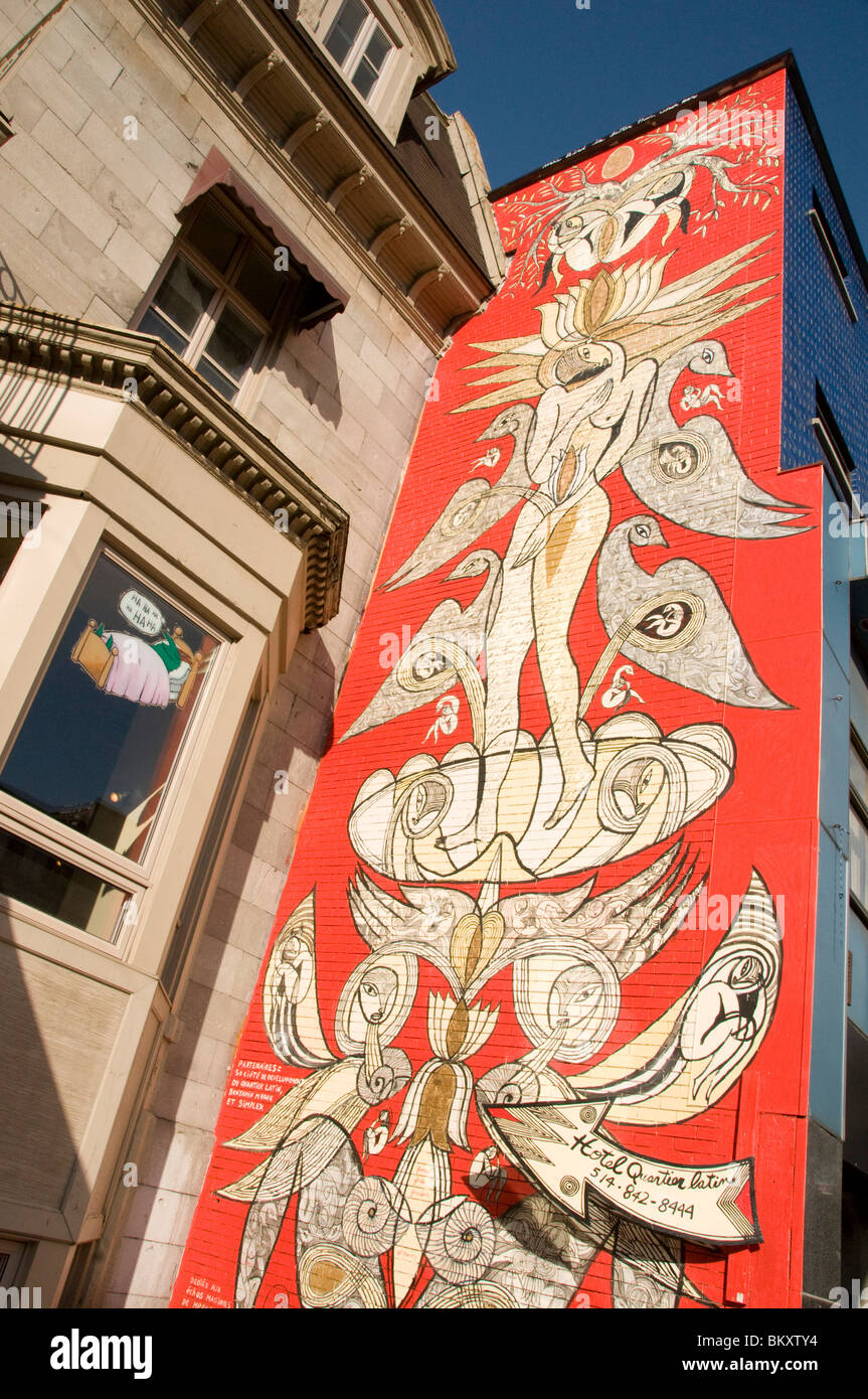 Wall painting St Denis street Montreal Stock Photo Alamy