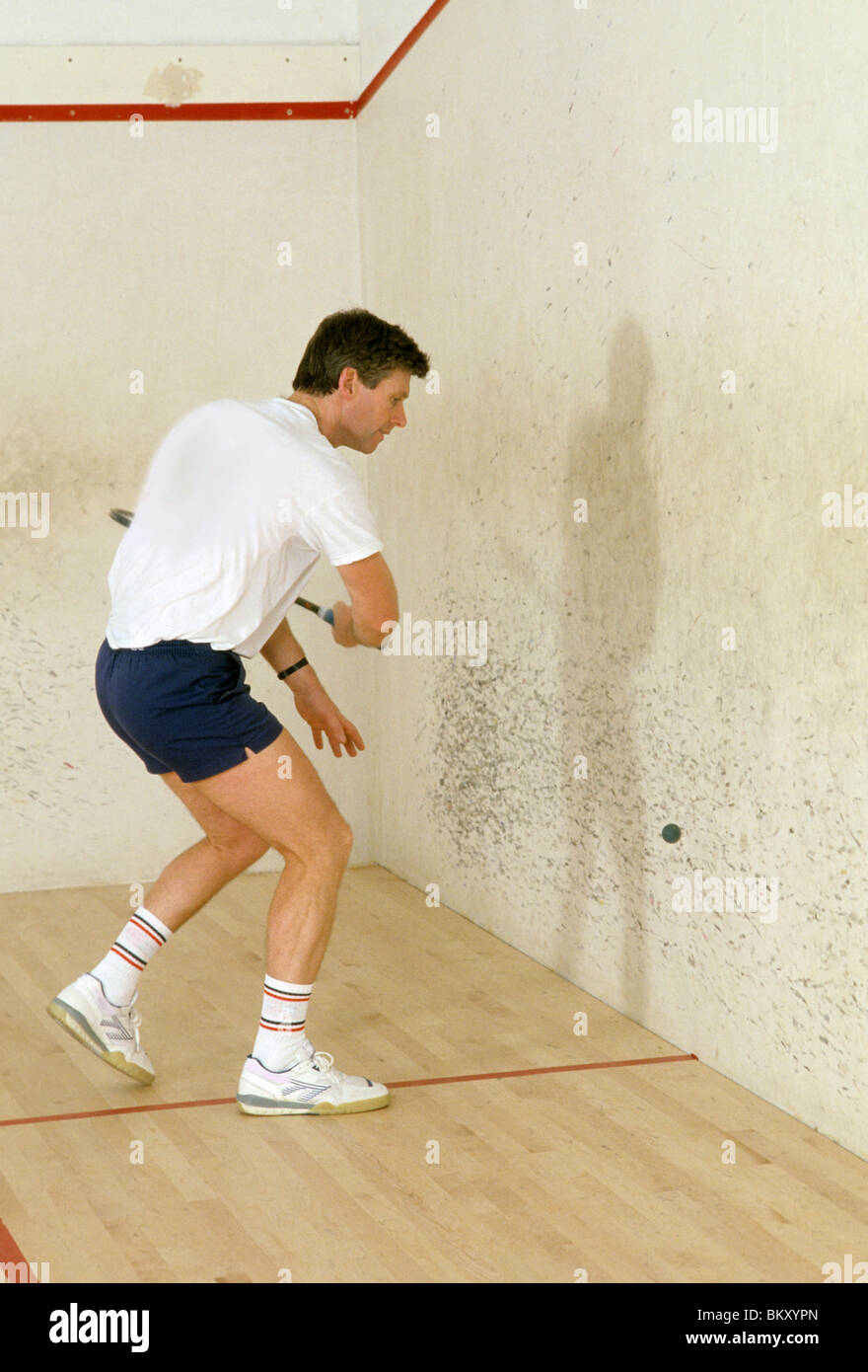 Man playing racqetball Stock Photo - Alamy