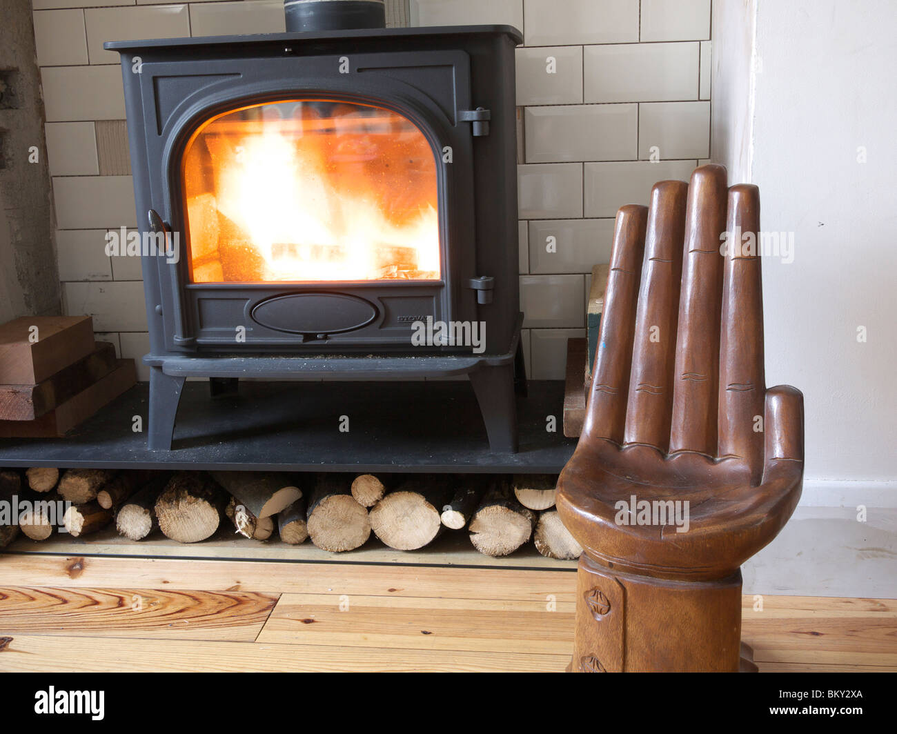 Wood burning stove, England, UK Stock Photo Alamy