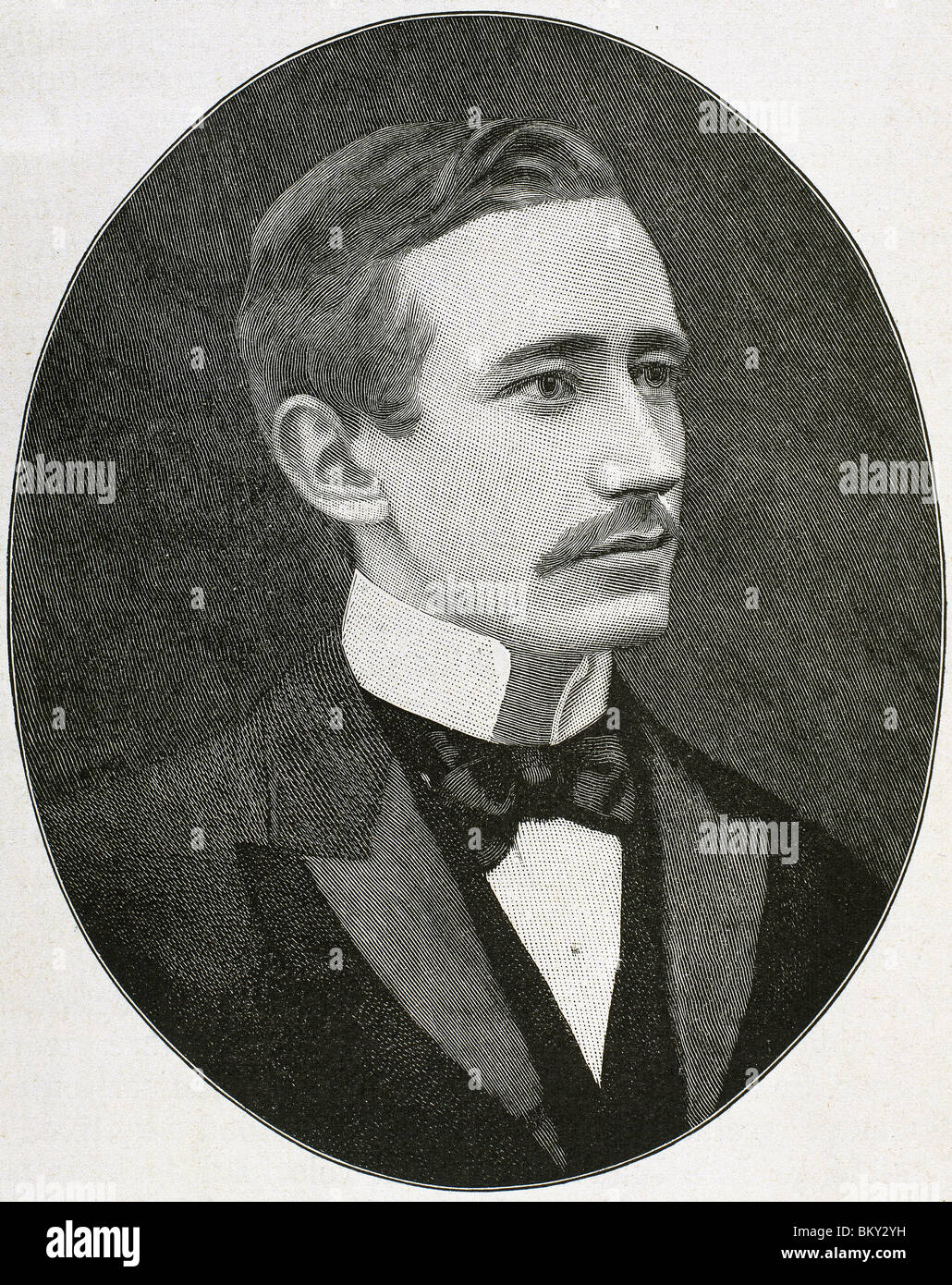 MARCONI, Guglielmo (1874-1937). Italian physicist. Nobel Prize in Physics in 1909. Engraving. Stock Photo