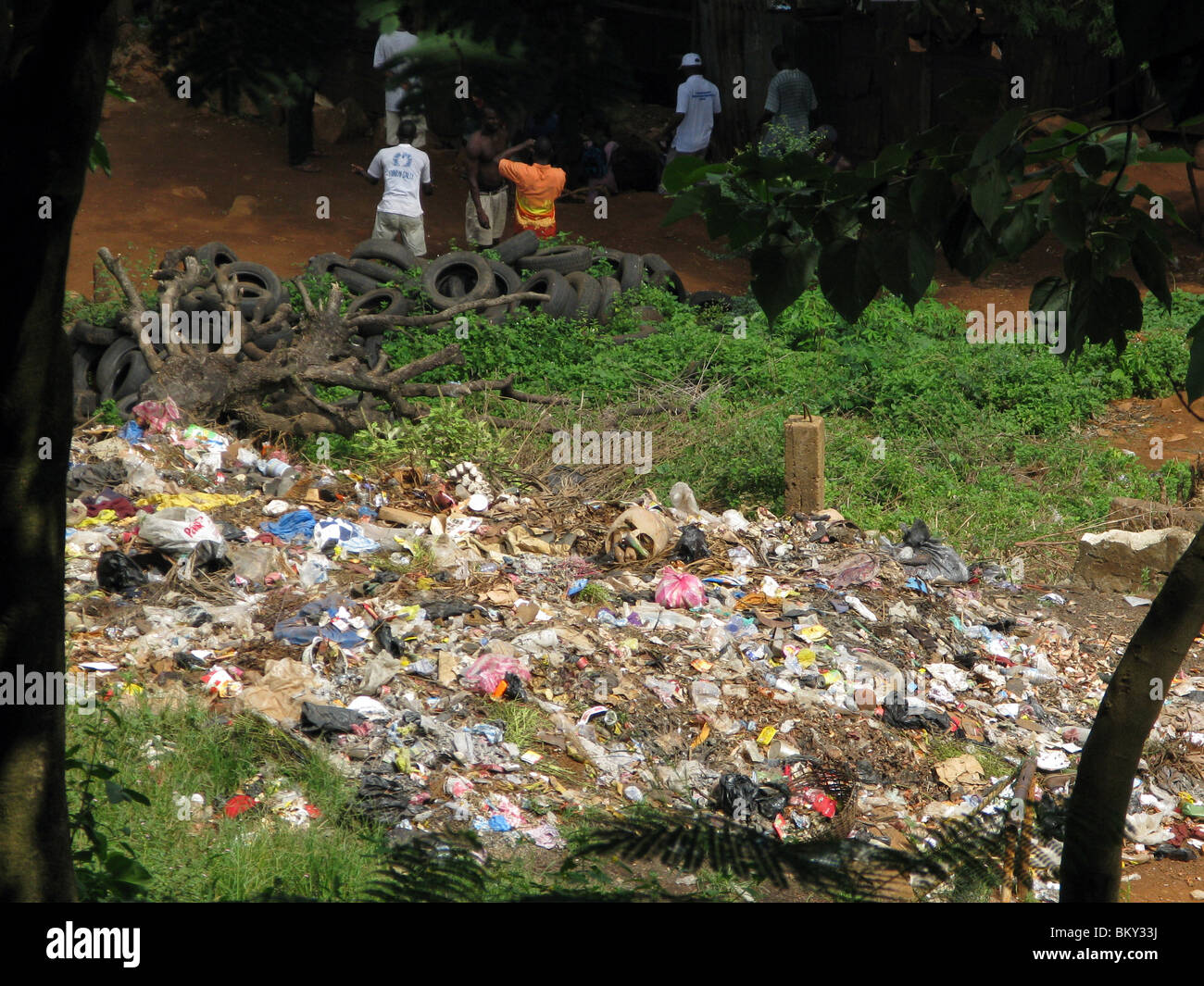 Rubbish dumped in Freetown, Sierra Leone Stock Photo