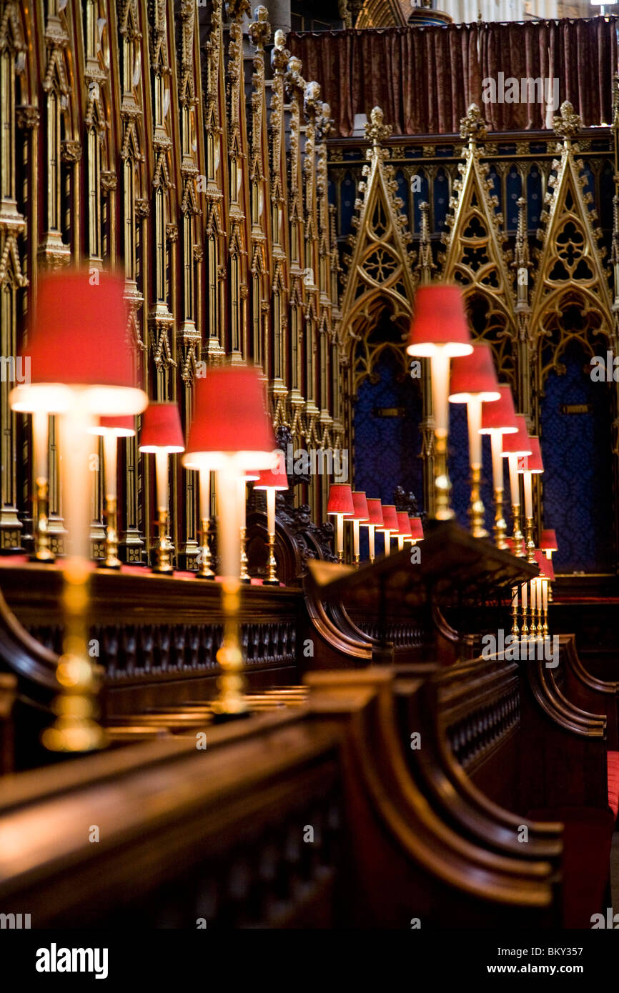 Choir Quire. Coro, La Westminster Abbey Iglesia: England GB Great Britain UK : en el Reino Unido. Stock Photo