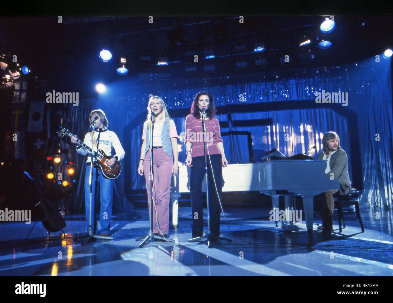 ABBA  - Swedish pop group in rehersal for a TV show Stock Photo