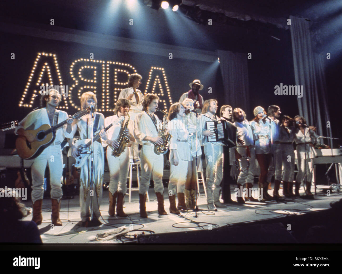 ABBA - Swedish pop group with guests at finale of a stage show about 1978 Stock Photo
