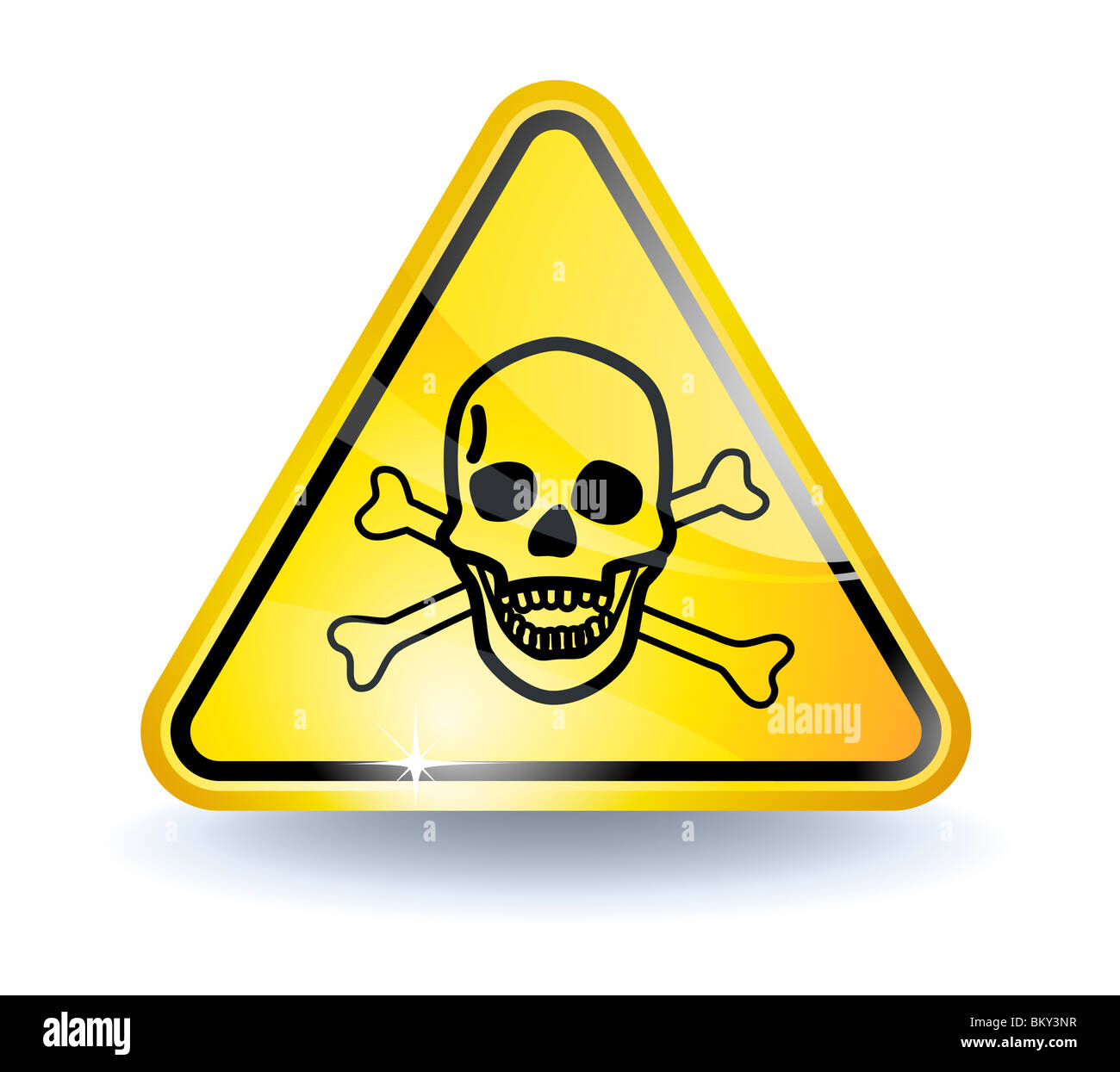 Danger Toxic Skull Yellow Sign Stock Photos & Danger Toxic Skull Yellow ...