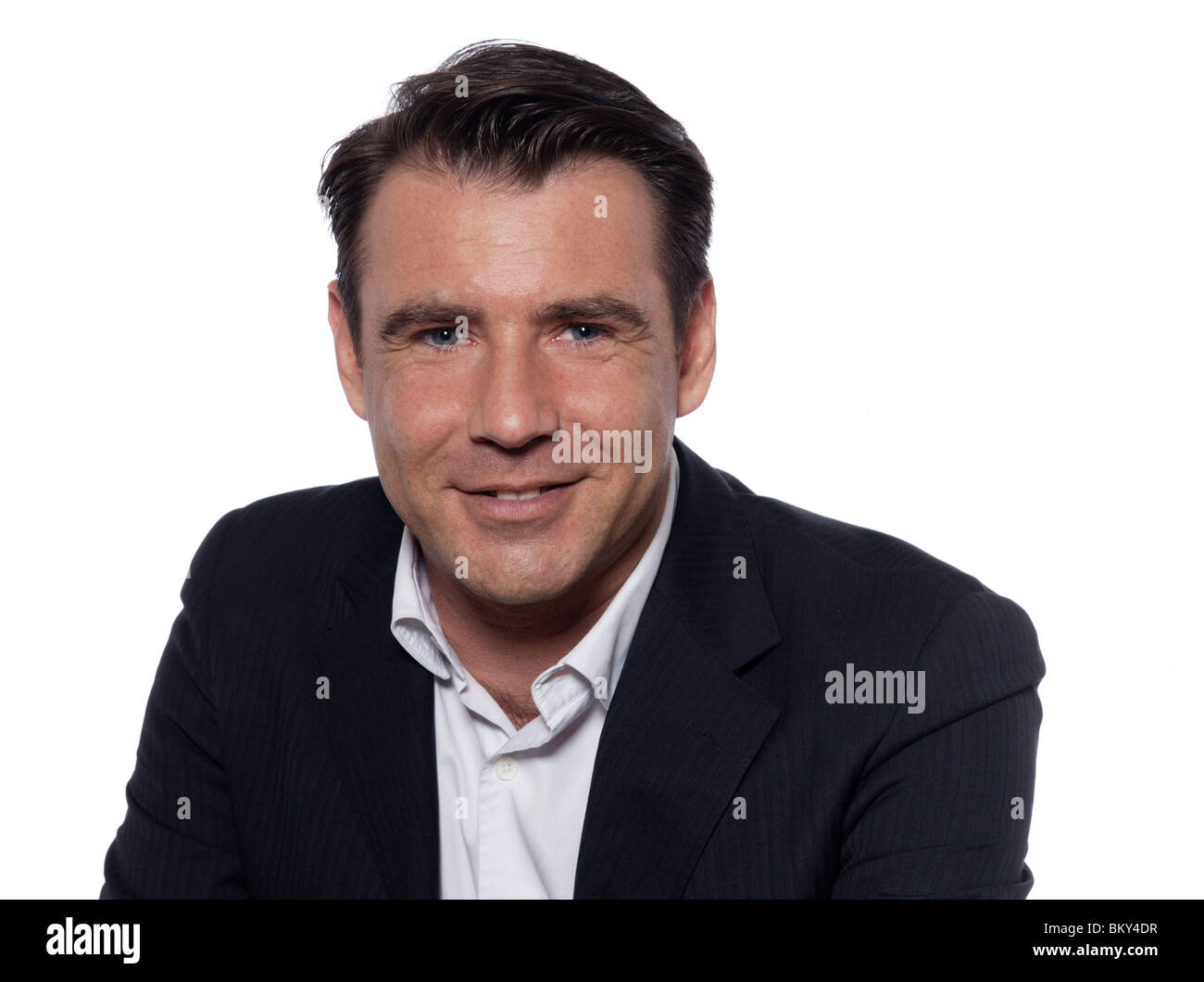 studio portrait on white background of a hansdsome man Stock Photo - Alamy