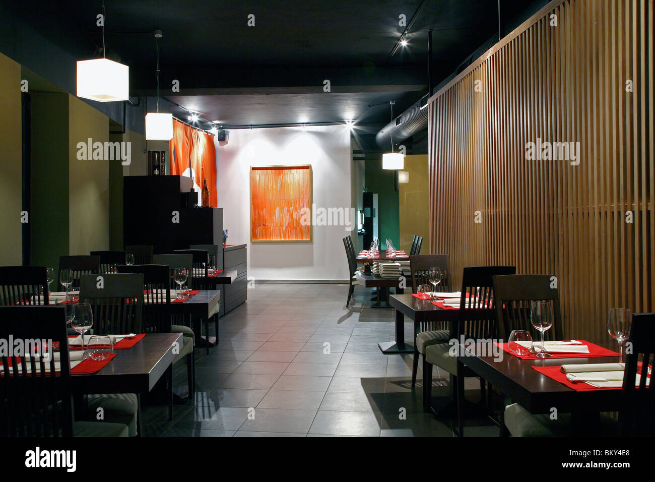 contemporary japanese restaurant in Milano Stock Photo
