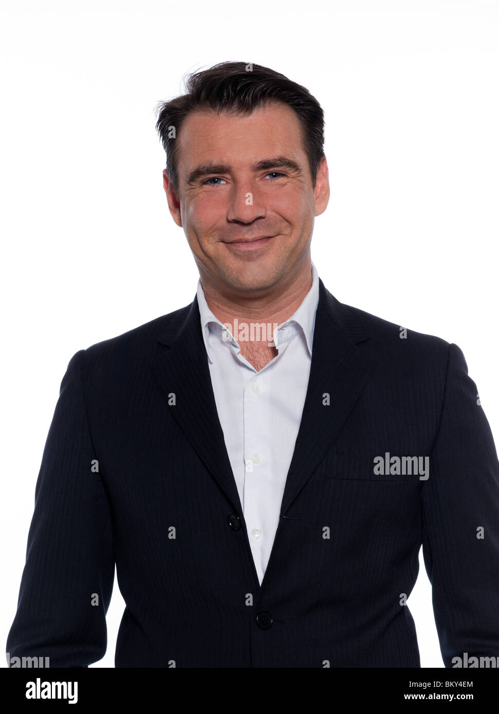 studio portrait on white background of a hansdsome man Stock Photo - Alamy