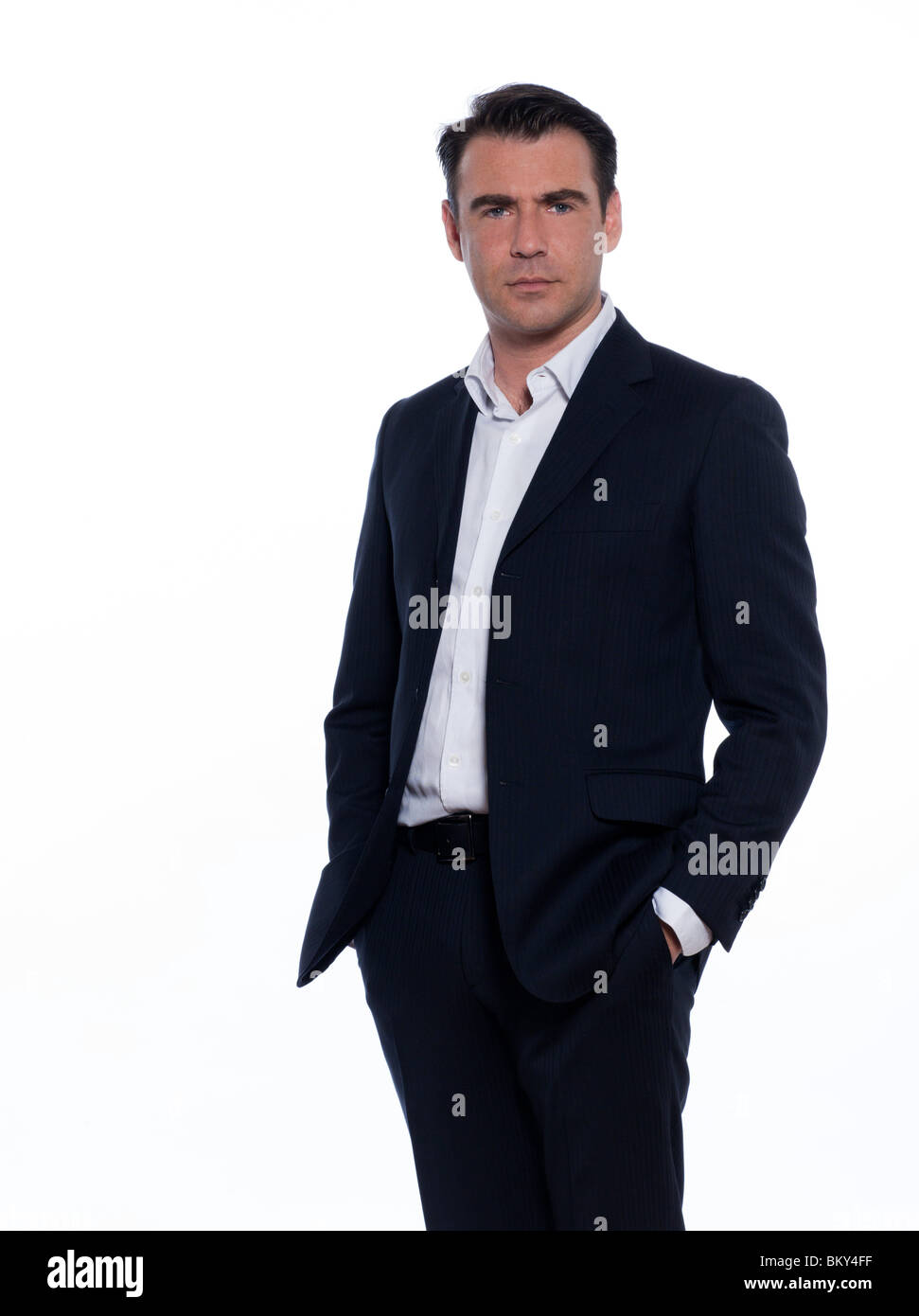 studio portrait on white background of a hansdsome man Stock Photo - Alamy