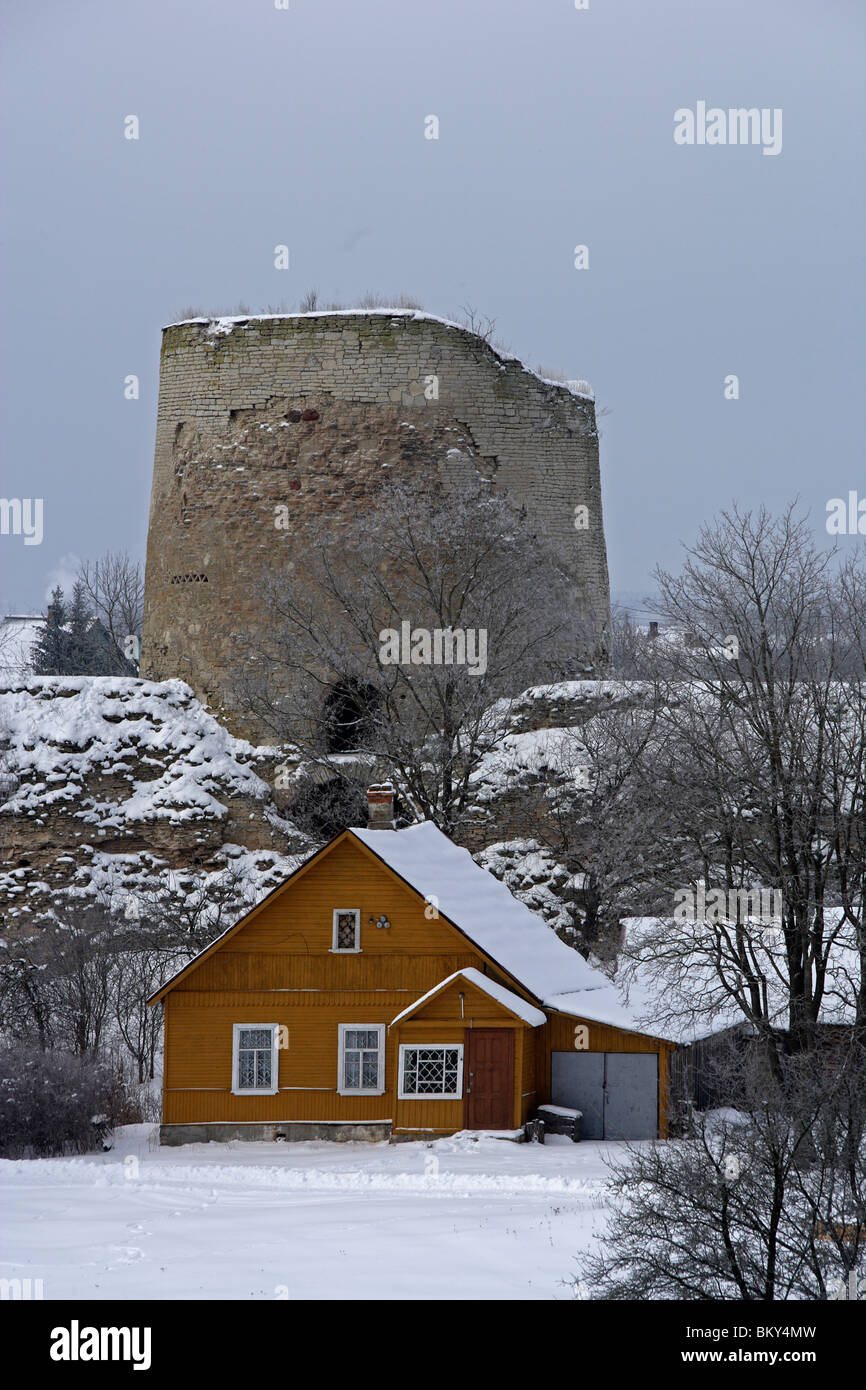 Russia,Pskov Region,Izborsk,Fortress,typical houses Stock Photo Alamy