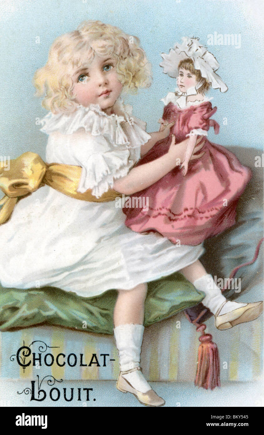 Little Girl and her Doll Stock Photo