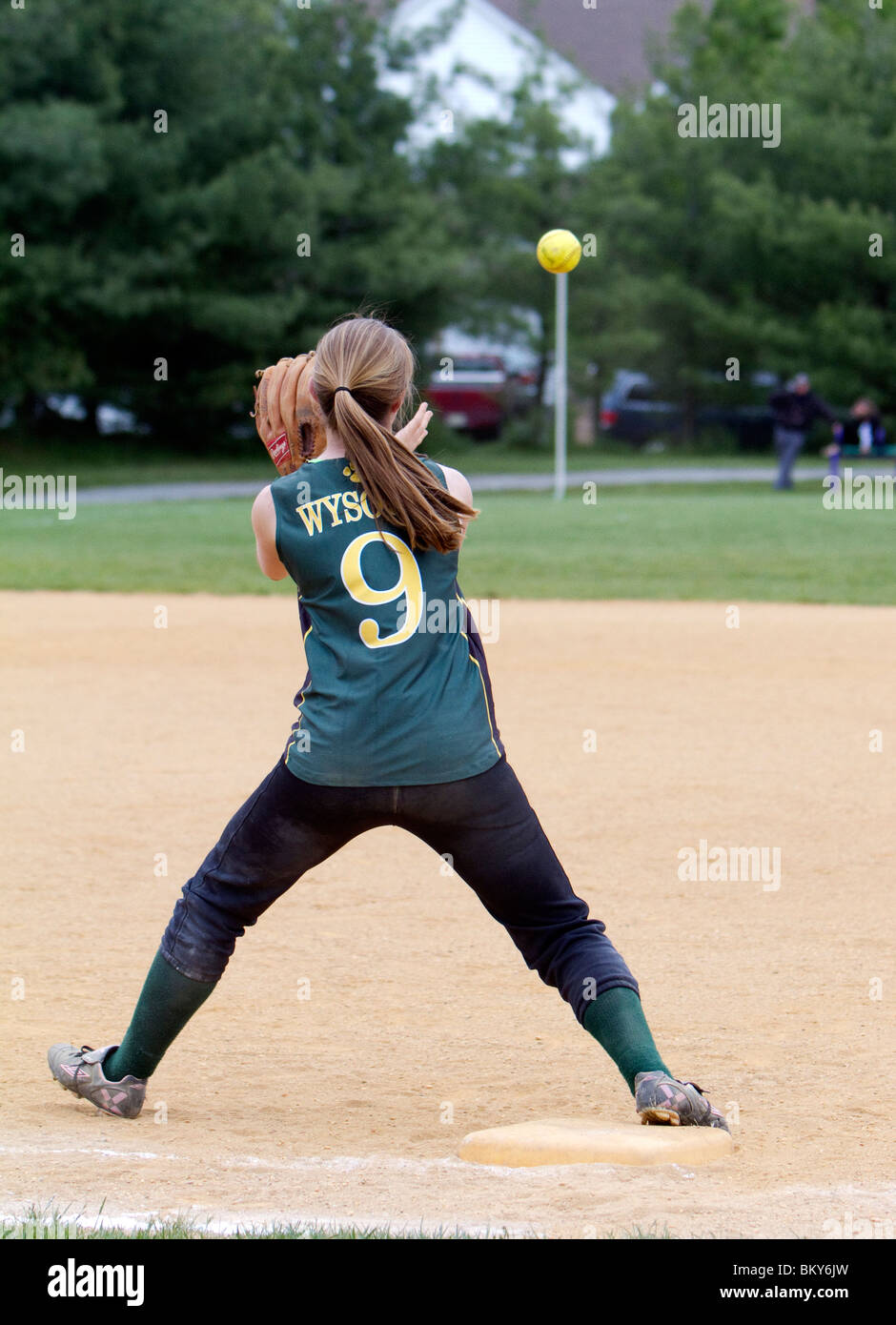 Catching Ball Softball Stock Photos & Catching Ball Softball Stock