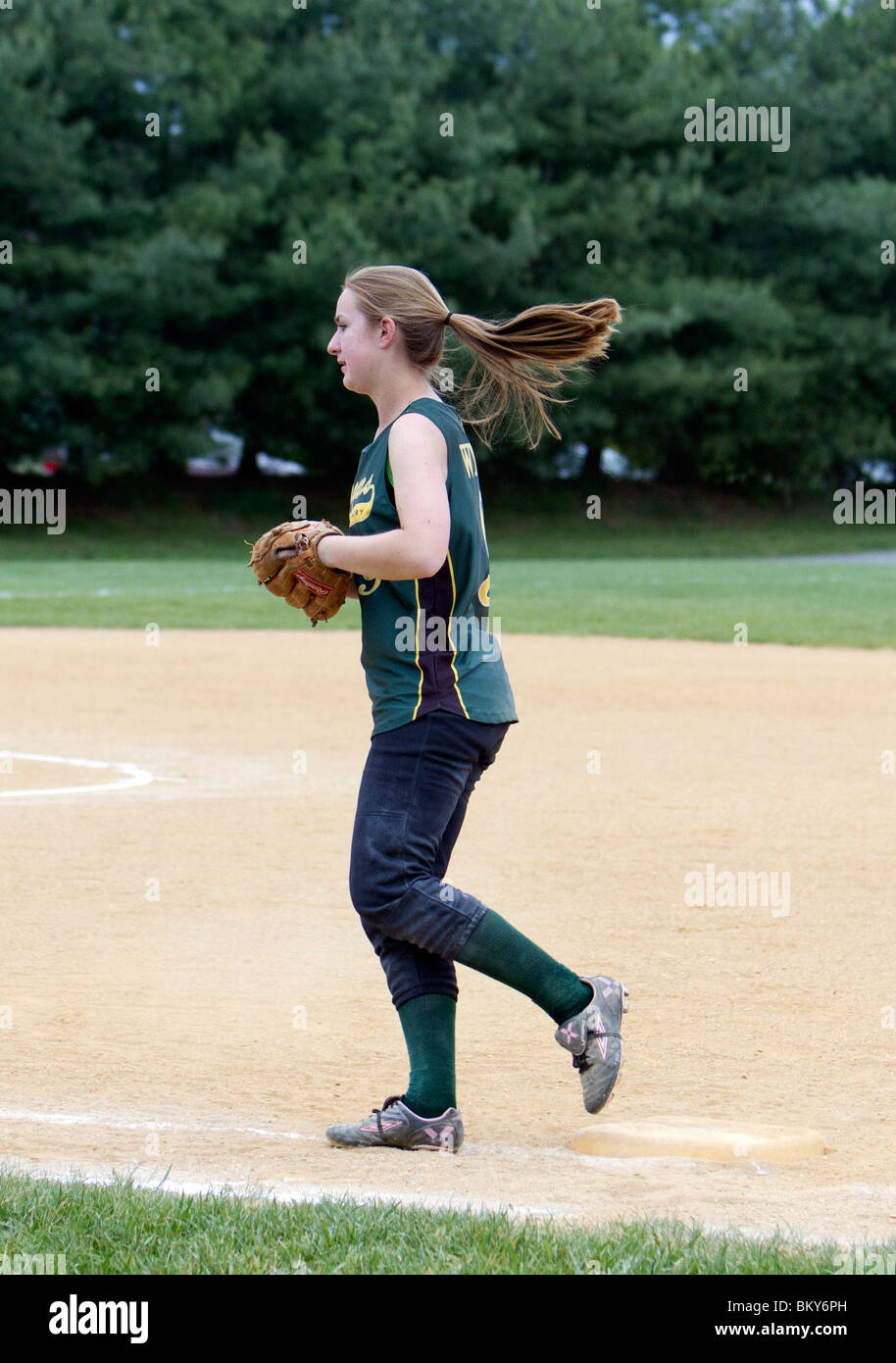 Catching Ball Softball Stock Photos & Catching Ball Softball Stock